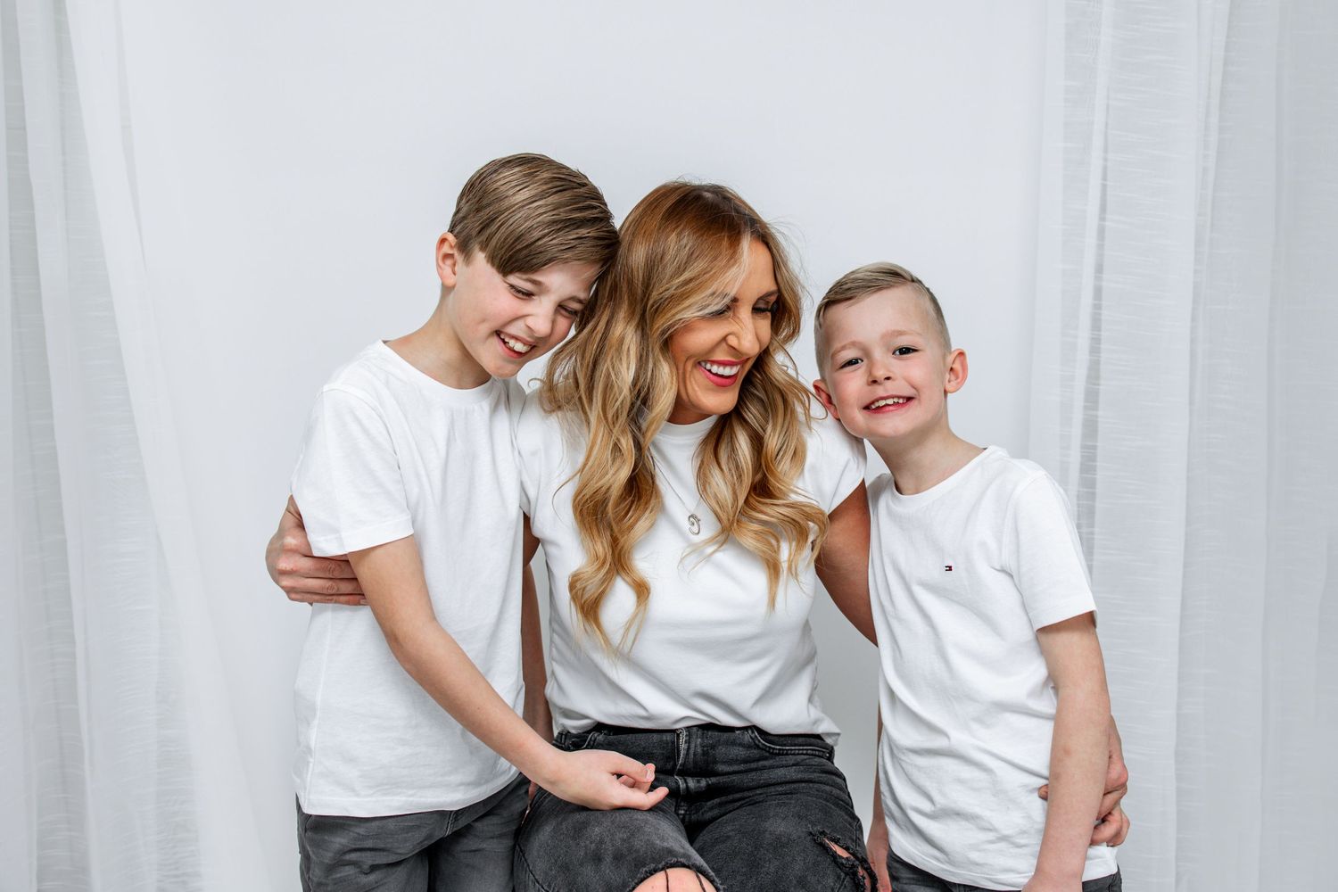 son's and mum brothers smiling family session Tameside photographer photography