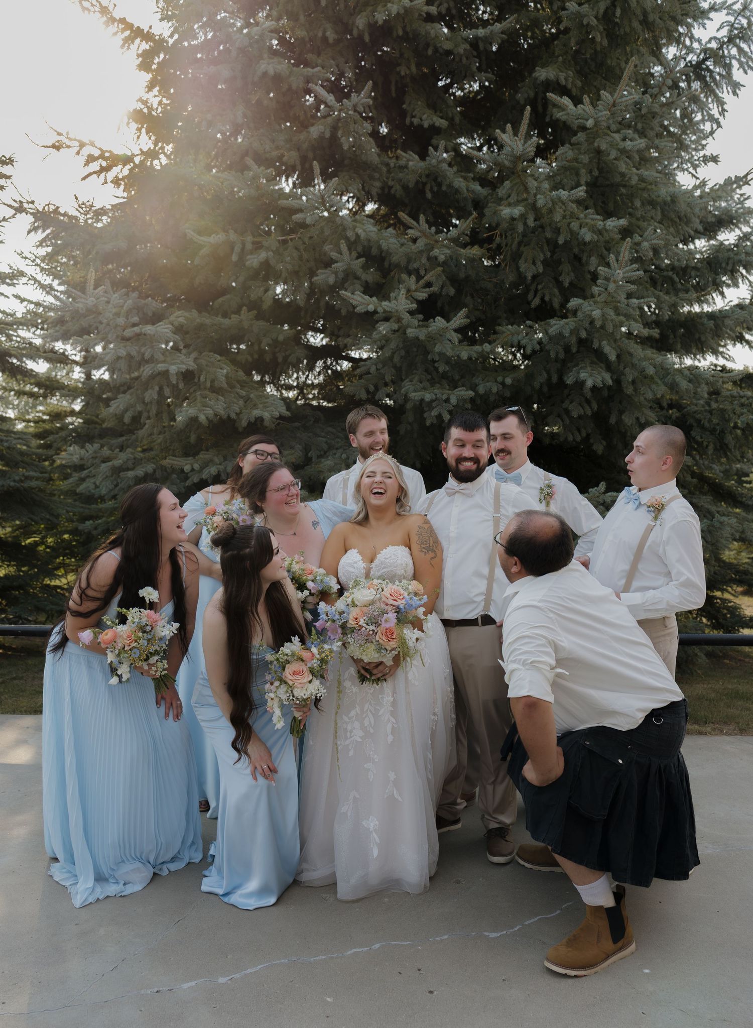 Bride and groom at sunset in Garrison North Dakota captured by a wedding photographer serving Bismarck ND