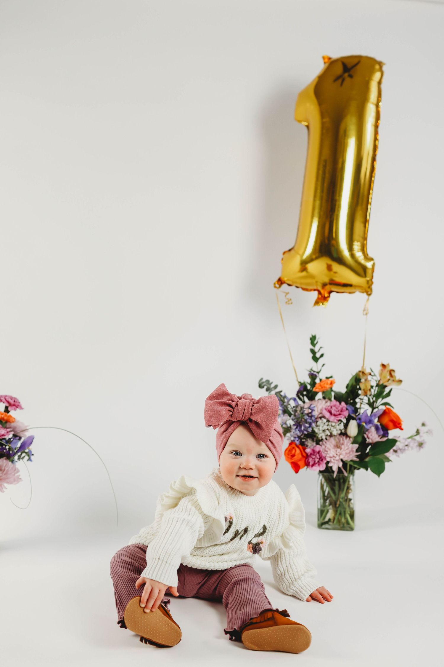 cake smash, 1 year old girl, studio session