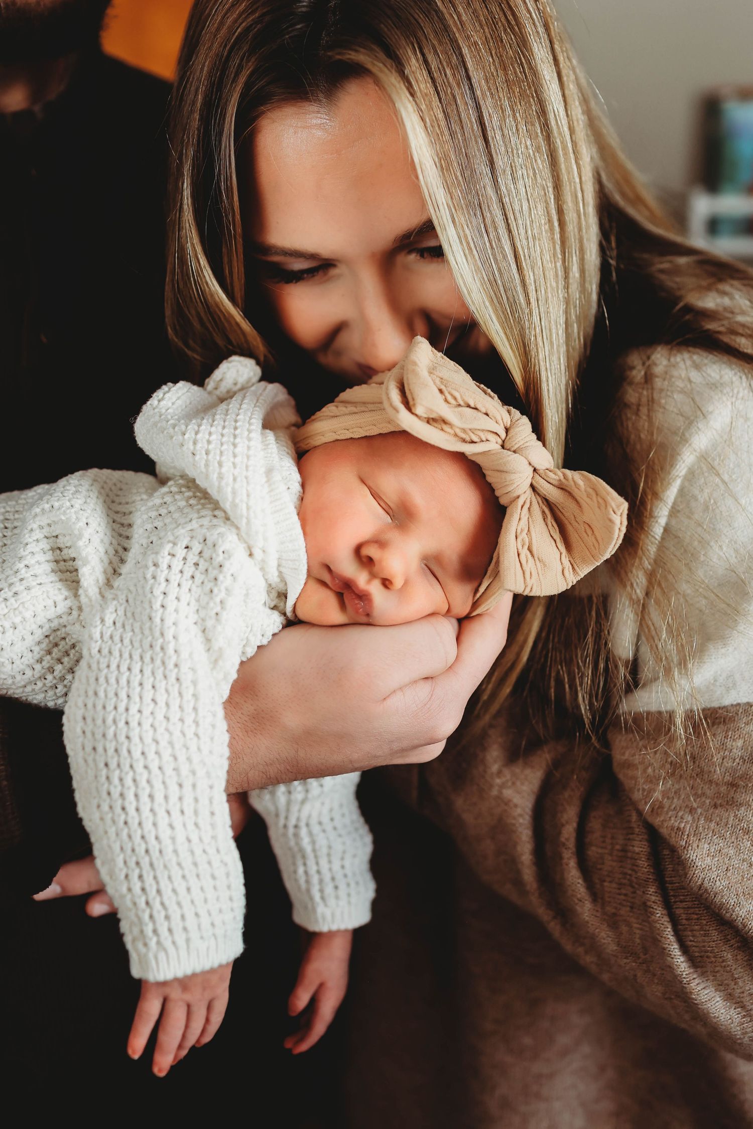 in home newborn, baby girl , family photography