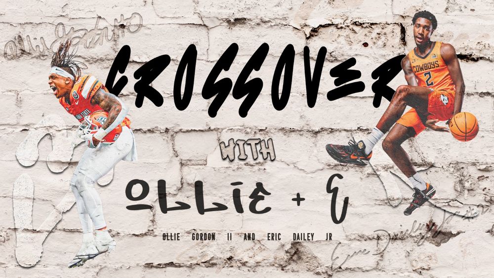 Basketball themed crossover promotional graphic featuring player illustrations and text.