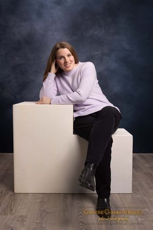 High school senior girl in studio