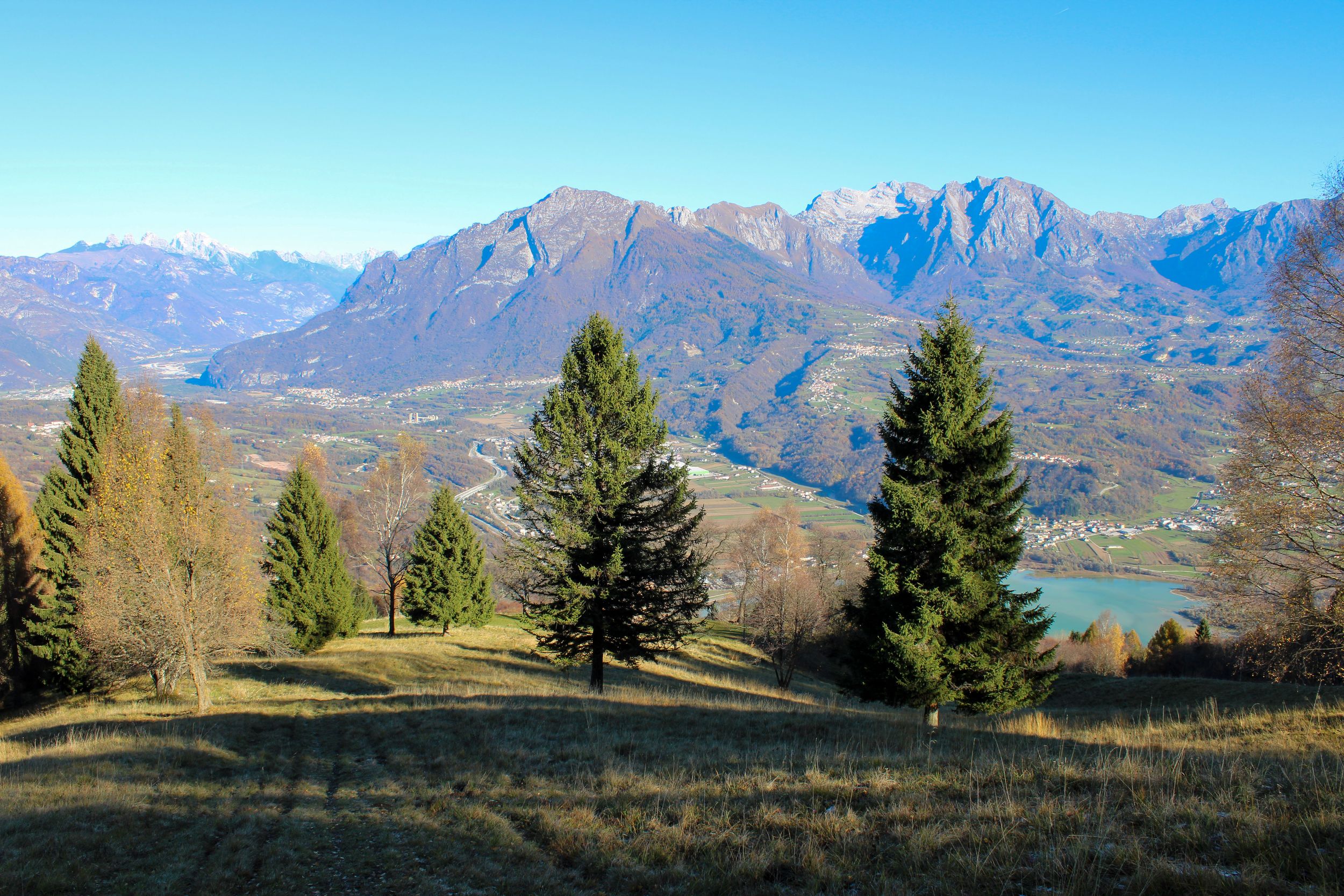 View of the mountains and lake