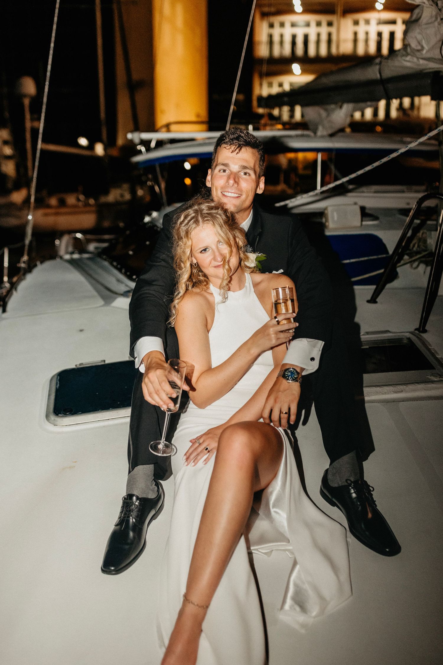 editorial documentary-style vintage pensacola florida 30a destin couple beach sunrise international wedding boat flash photos