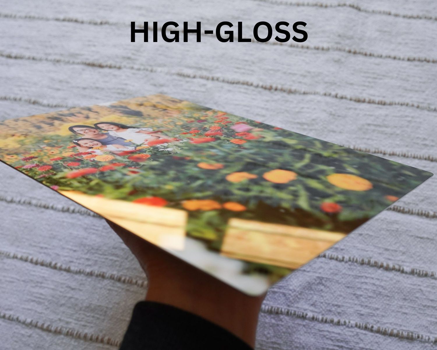 High gloss metal print.
