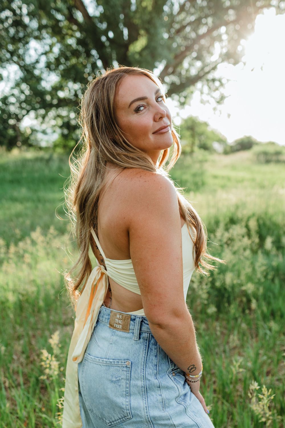 Portrait of Girl in Field Summer Field