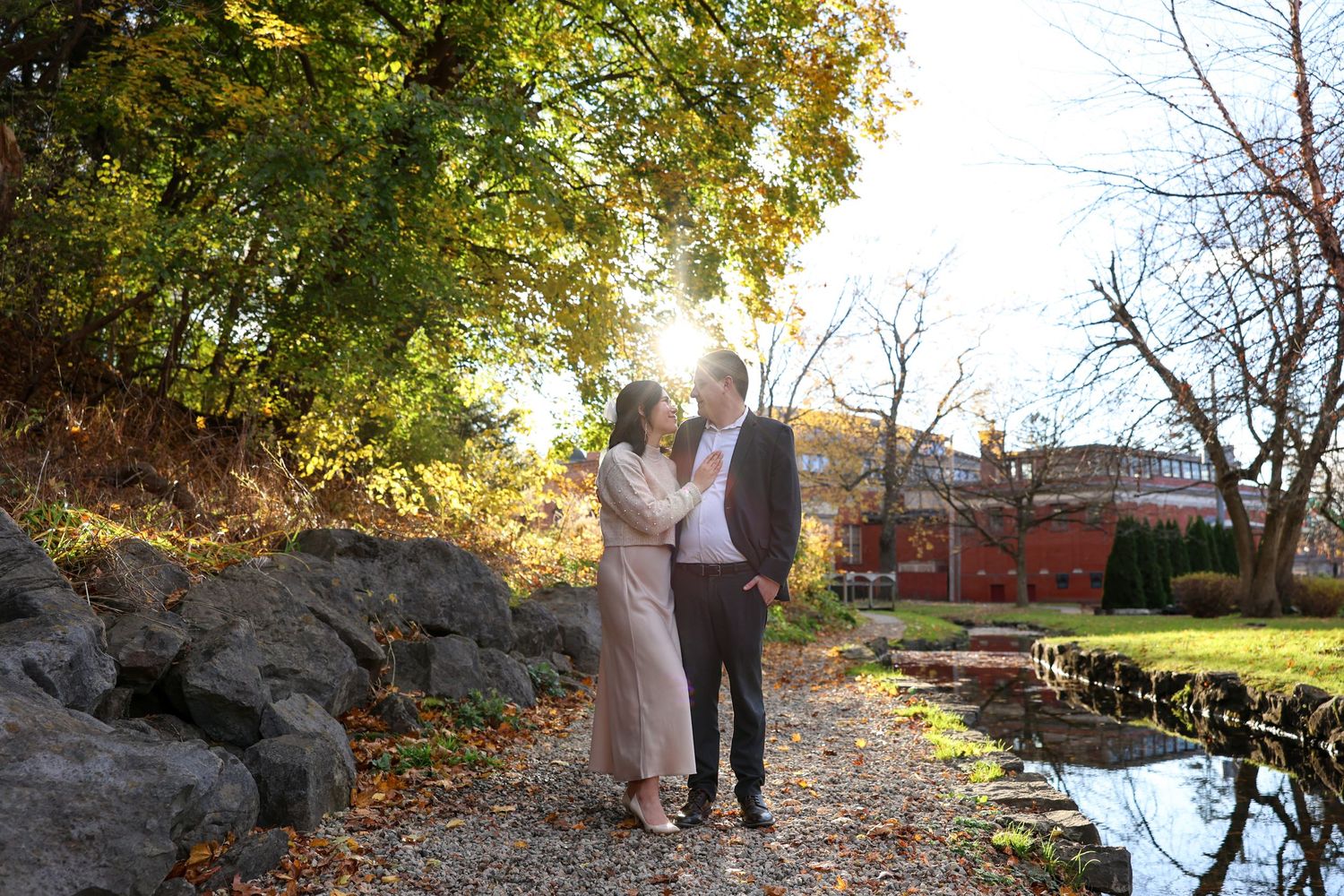 Engagement photography session. Congress Park, Saratoga Springs. Downtown Saratoga. Candid. Authentic photography.