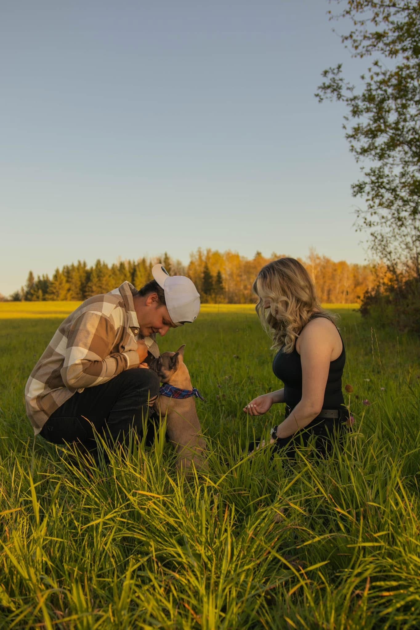 couple with dog