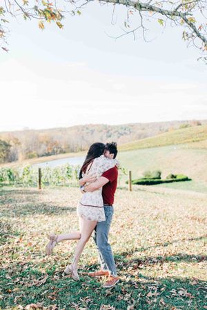 Montaluce Winery Surprise Proposal Fall Engagement