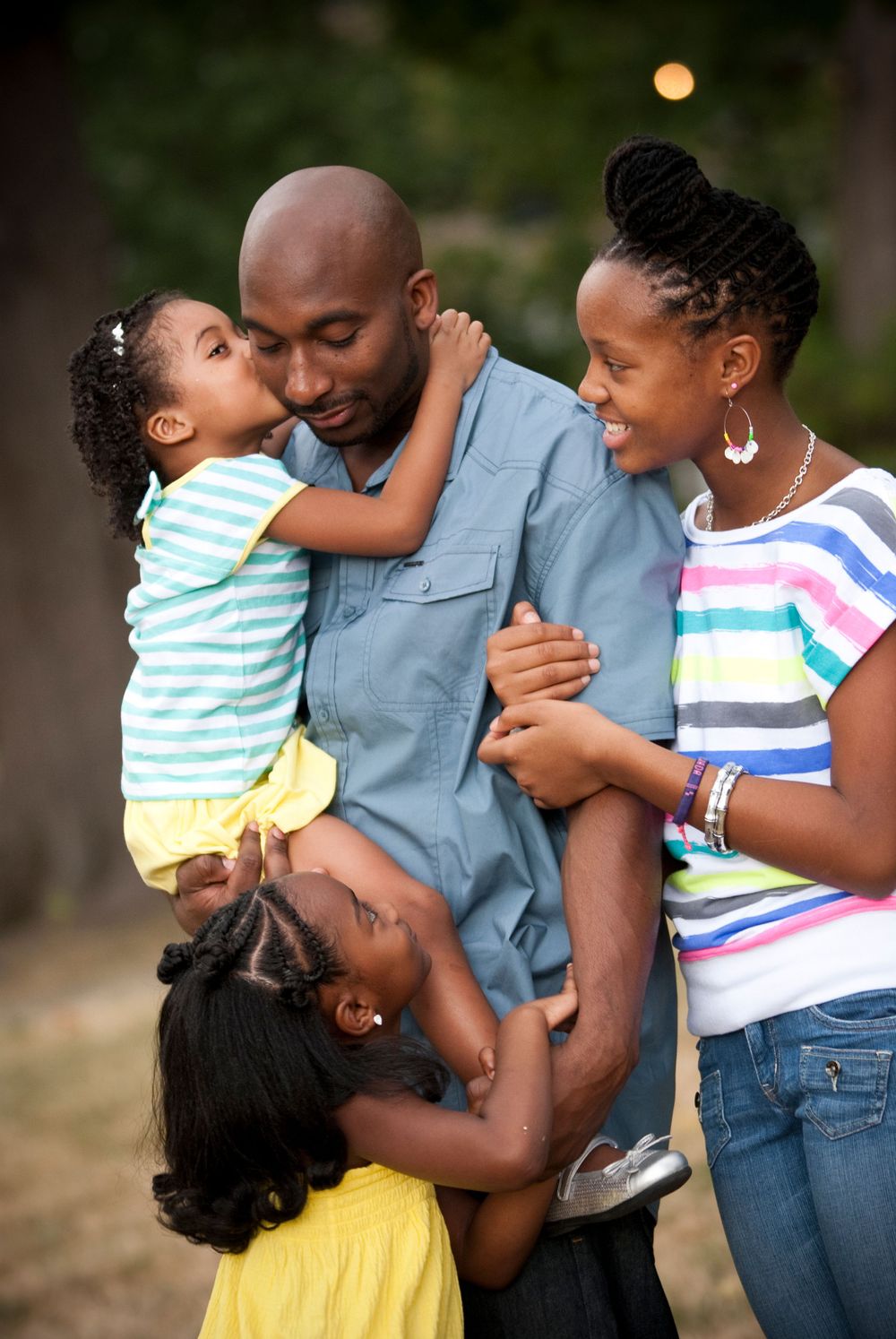 Dad looking at daughters