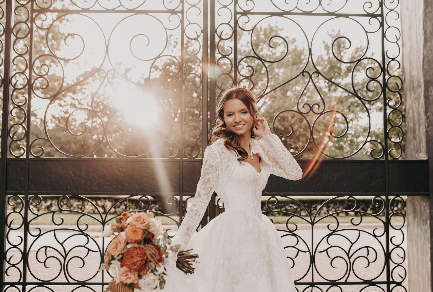 Elegant bridal portraits following Catholic wedding ceremony