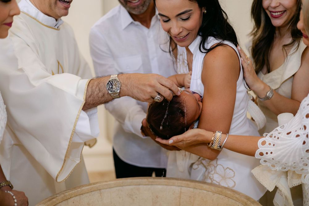 Baptism session in Cap Cana with delicate details and soft tones. A timeless collection of your child’s special day.