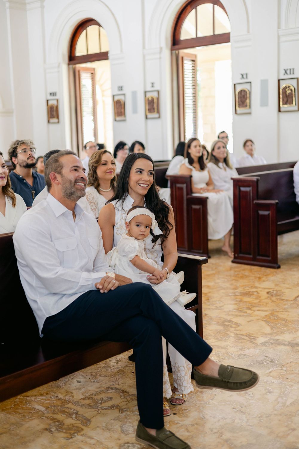 Baptism portraits in Cap Cana with natural light and serene atmosphere. Elegant photos that preserve meaningful traditions and emotions.