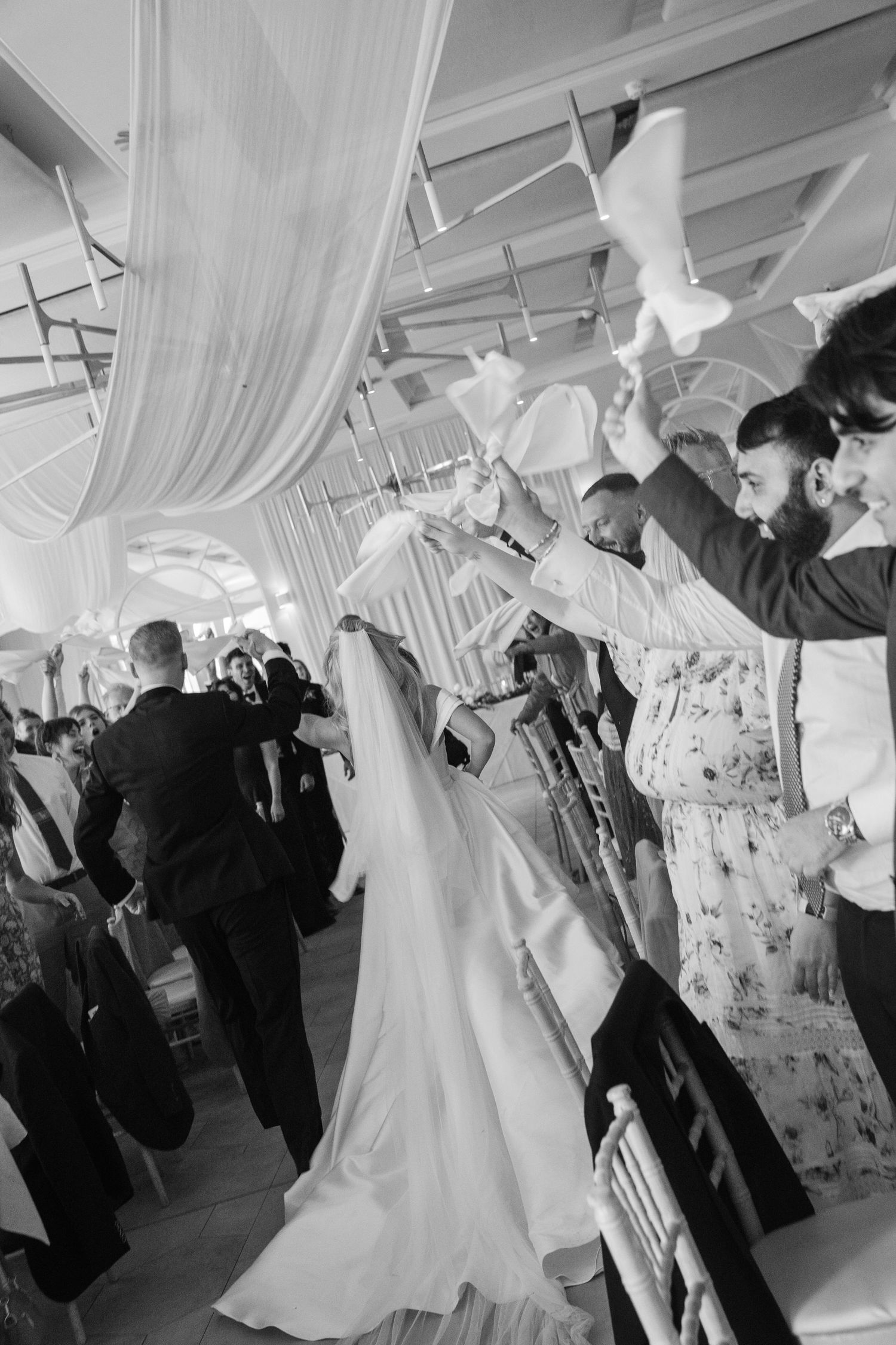 Bride and Groom wedding reception entrance at Deer Park Country House in Devon