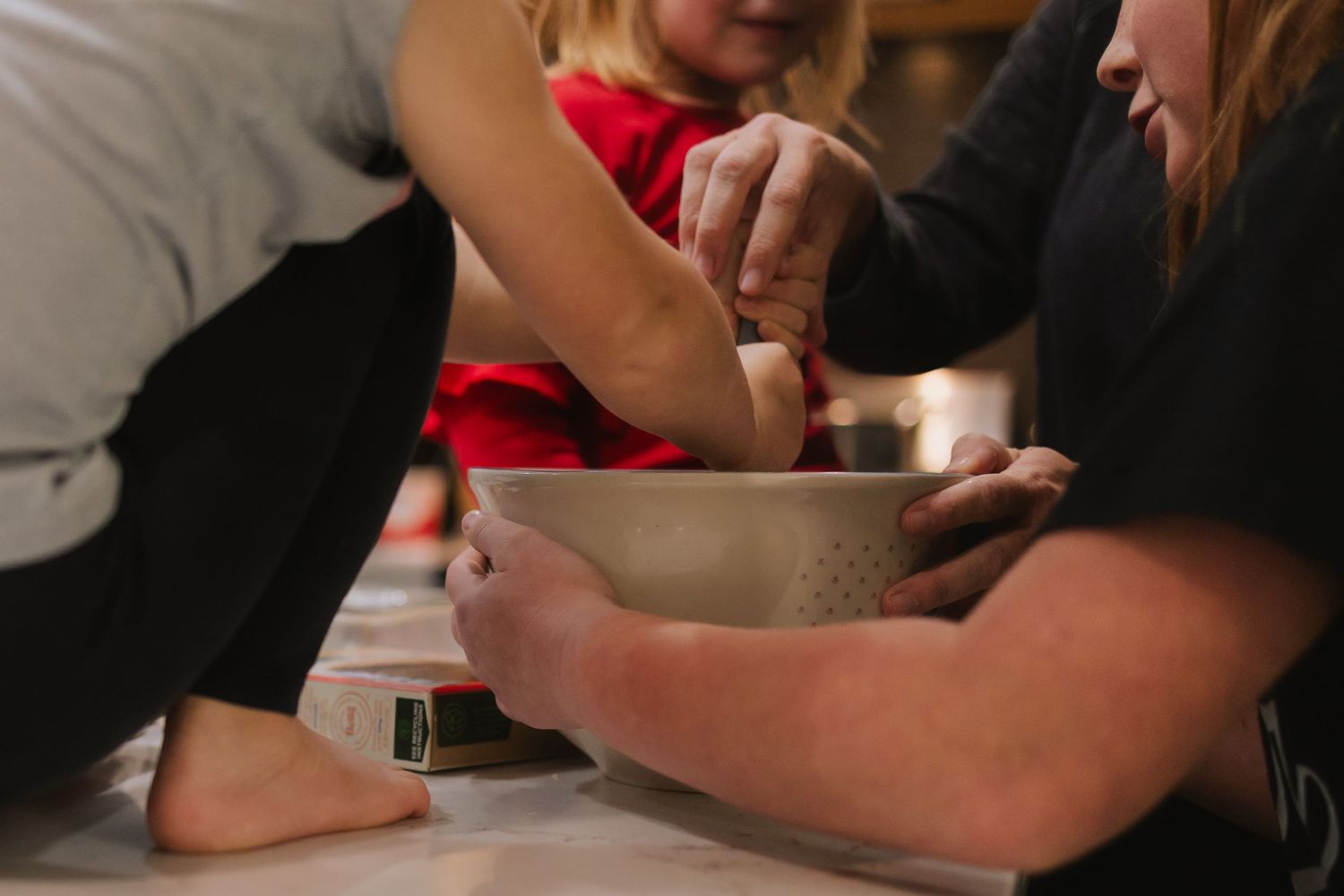 family baking brownies together in Beebe, Arkansas