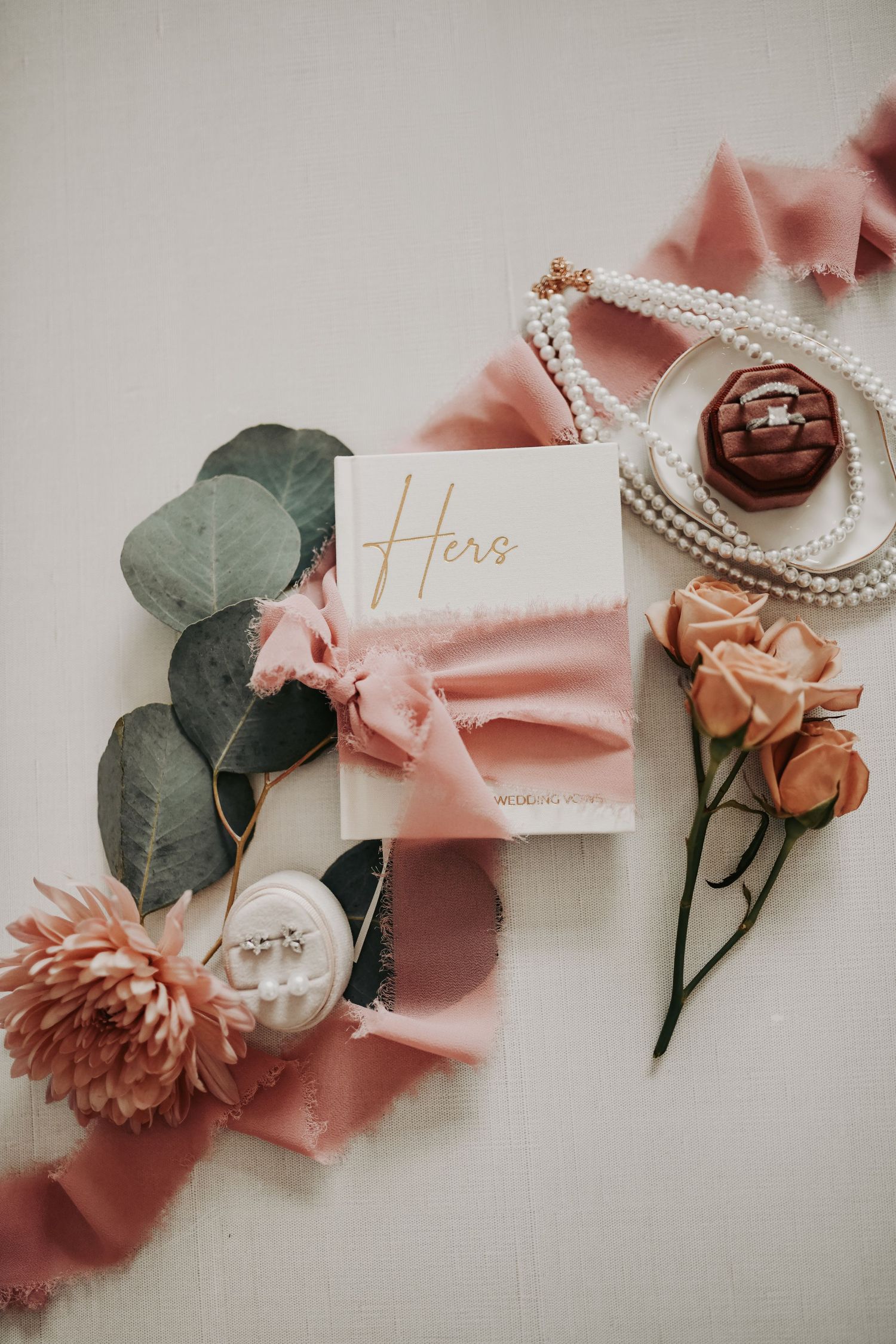 Elegant bridal details photographed before a fall wedding at The White Sparrow