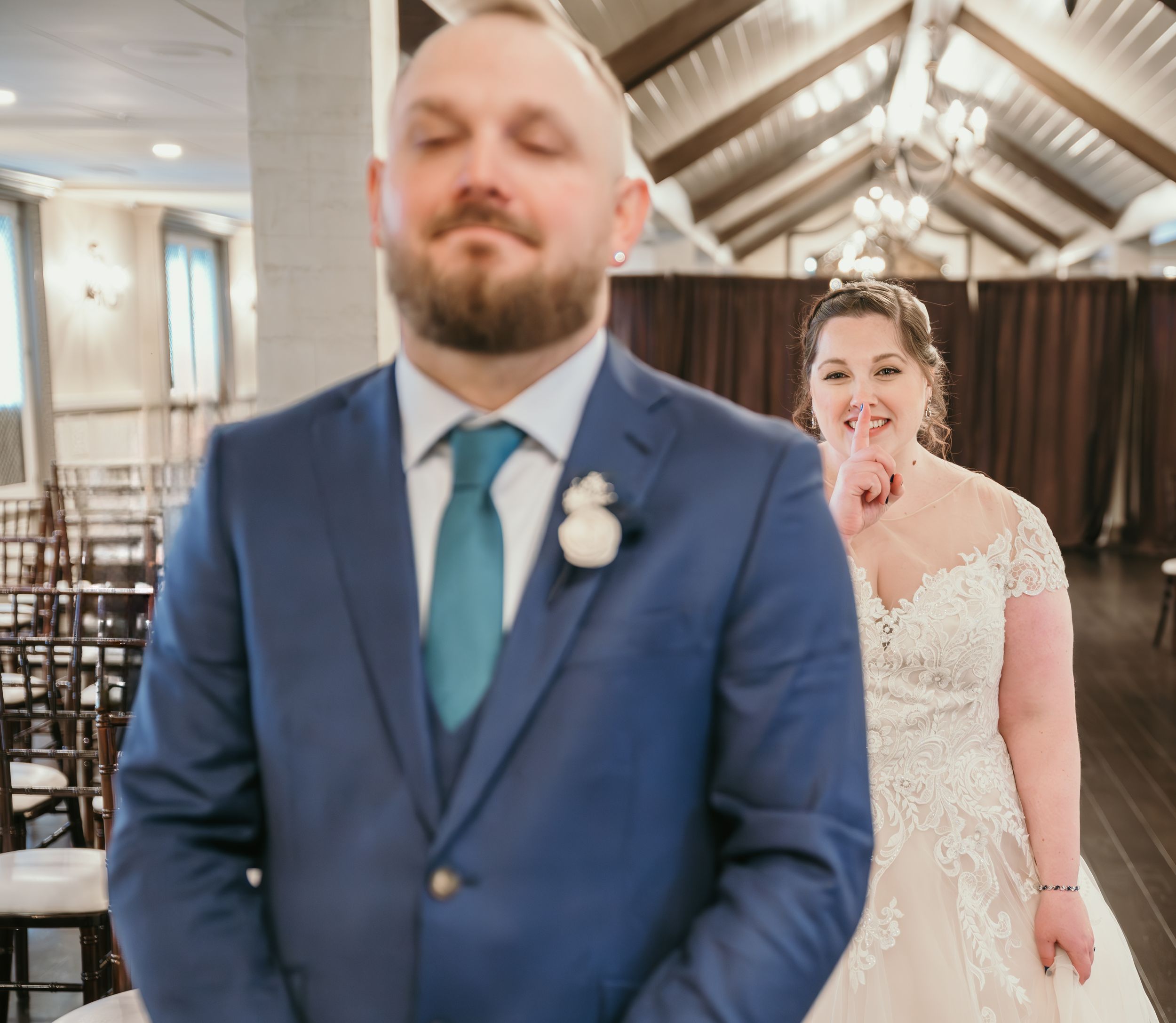 First Look Photo by wedding photographer in seacoast New Hampshire and Maine