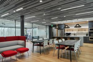 Cincinnati architectural photo of an interior break room of the Ferguson Pape Baldwin Architects office building in San Diego, California