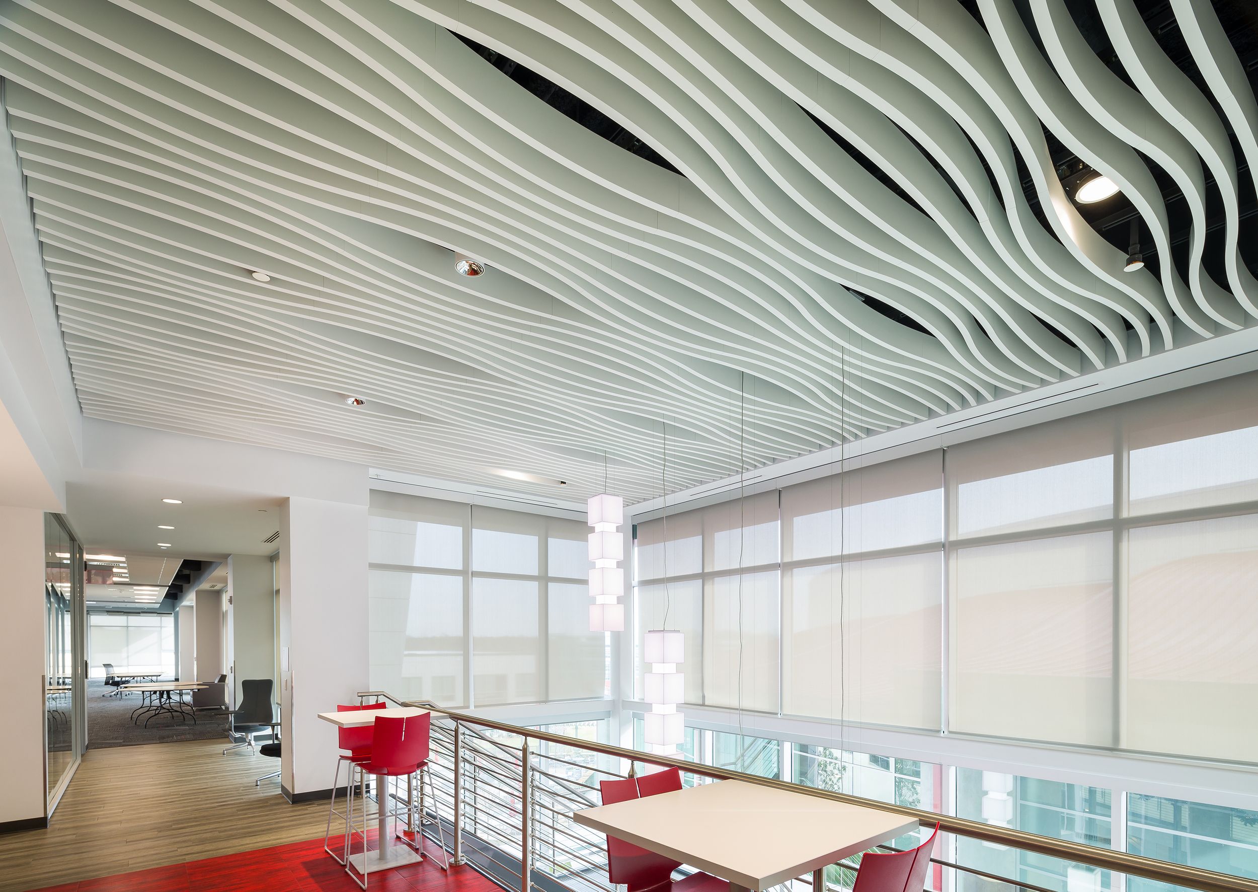 Cincinnati architectural photographer photo of a cafe break area in a North Carolina office