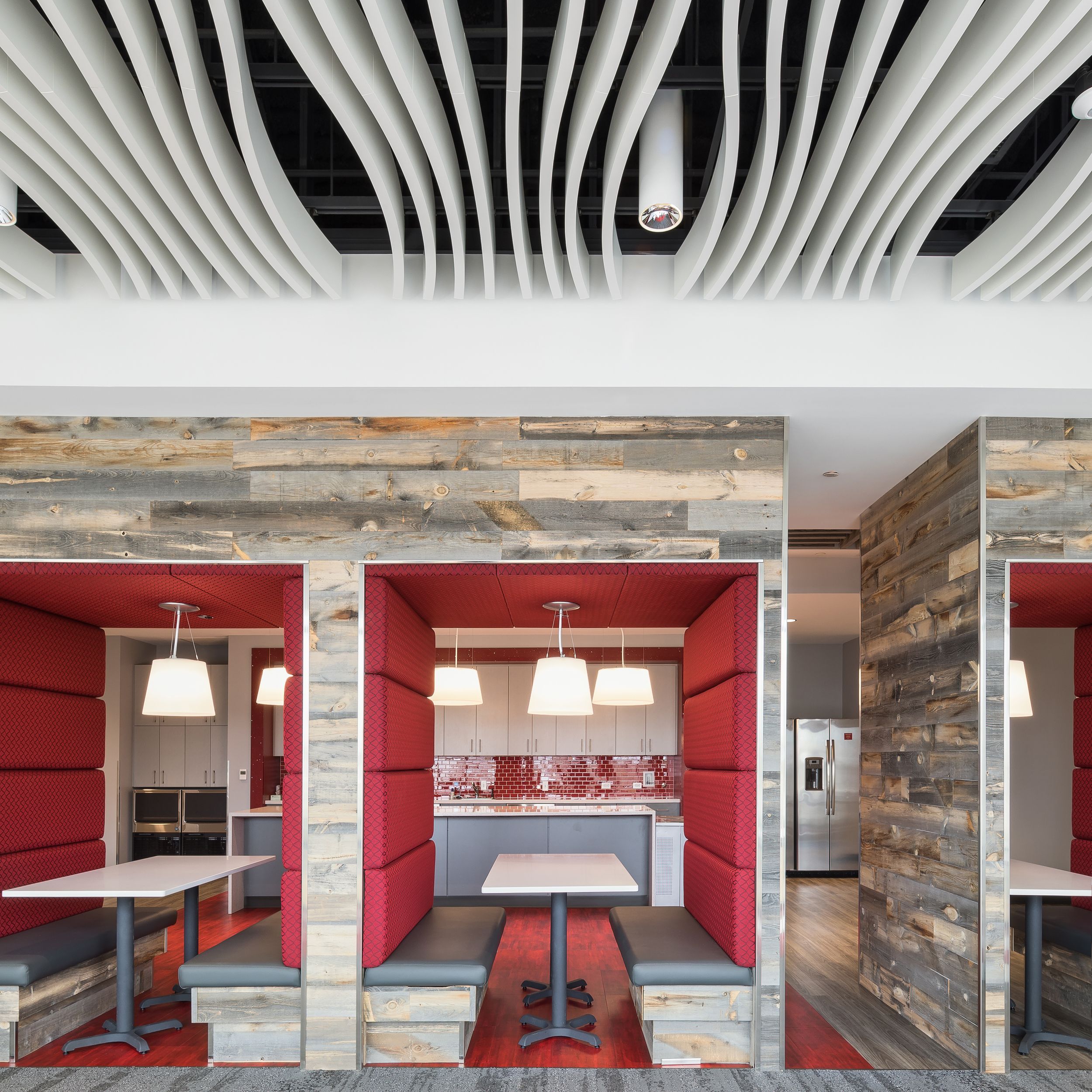 Cincinnati architectural photographer photo of a cafe break area in a North Carolina office