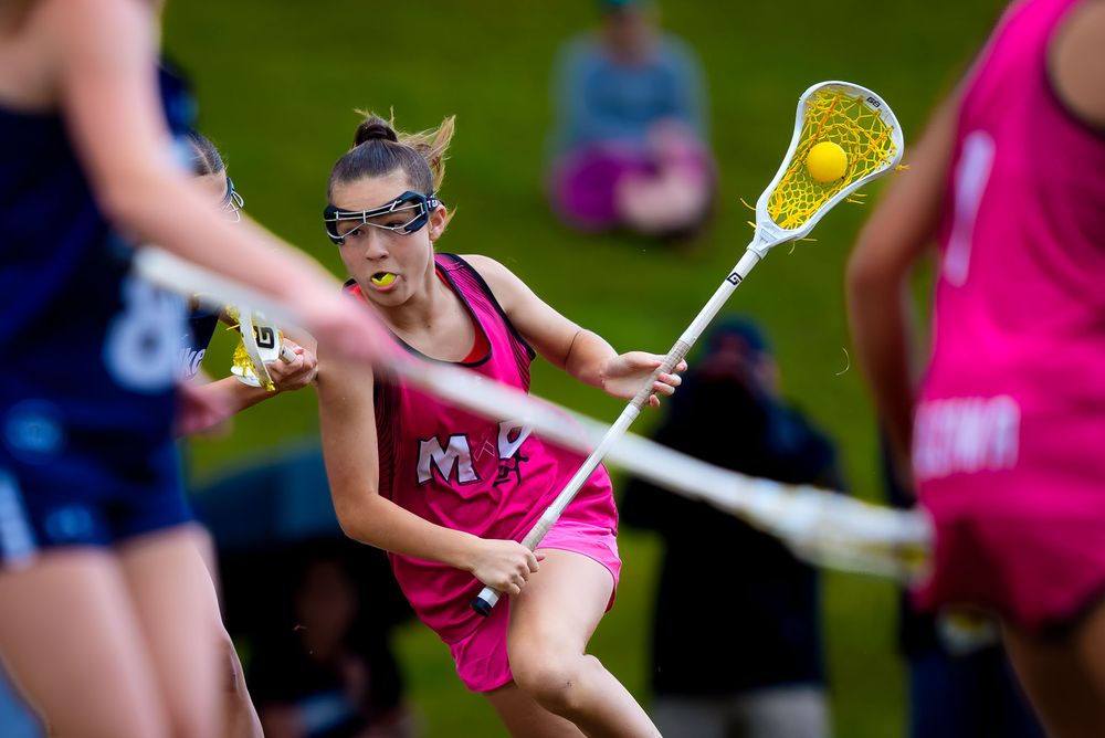 M&D Black 2031 cradles past Sky Walker Blue defenders at Summer Genesis Origins, by Deanna Fox, SportsFox Photography based in Hershey PA