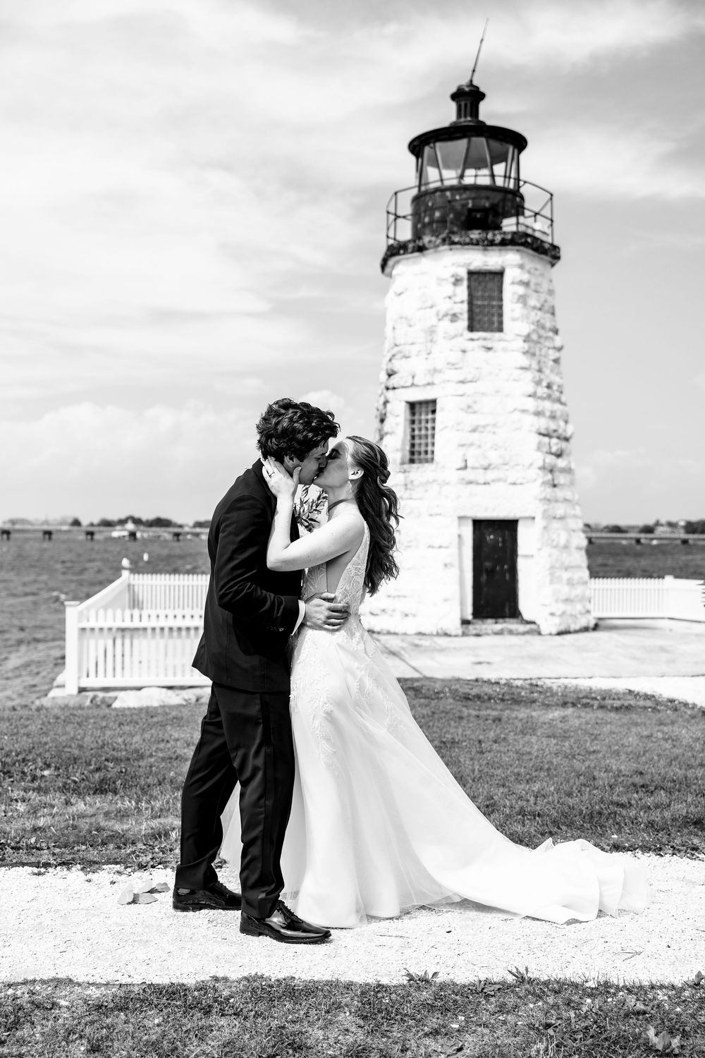 First look Newport, RI wedding, Newport Harbor island resort