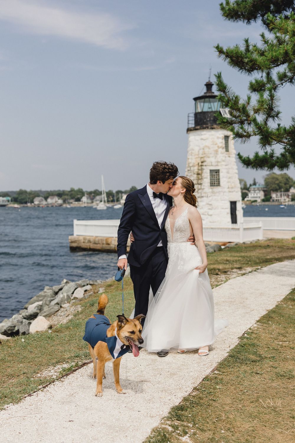 First look Newport, RI wedding, Newport Harbor island resort