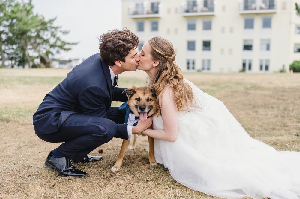First look Newport, RI wedding, Newport Harbor island resort