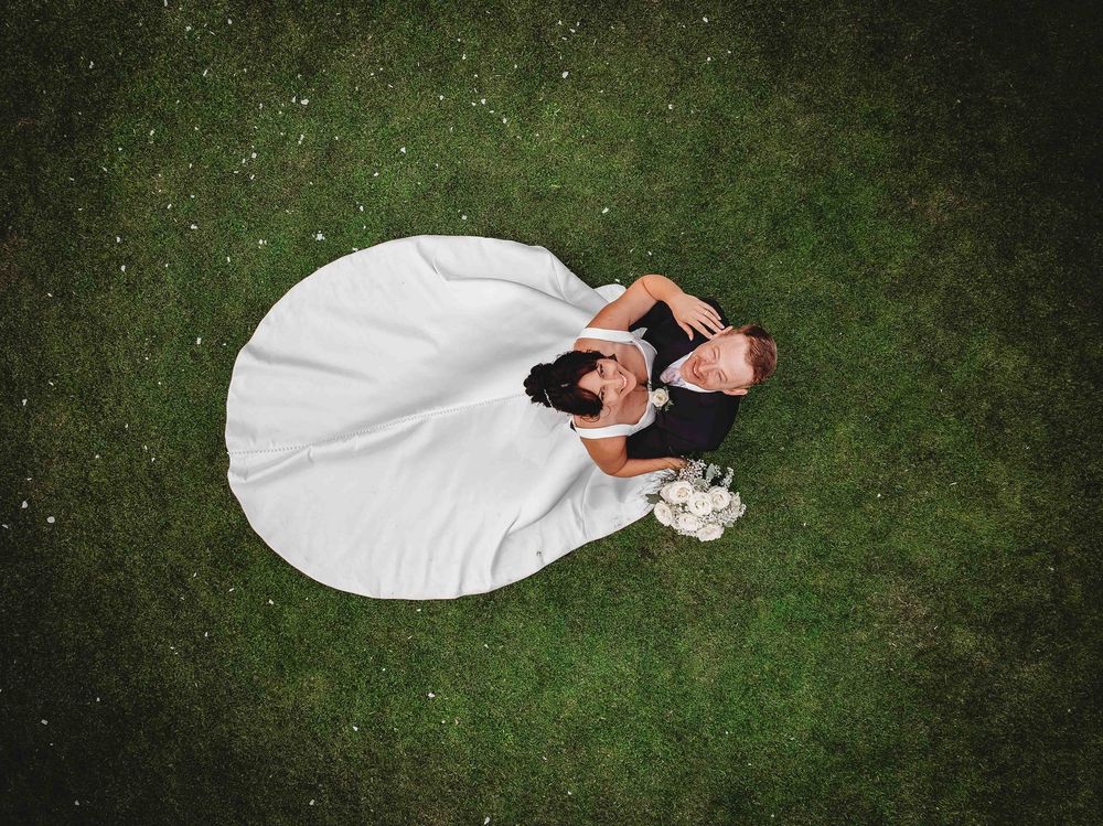 Bride and groom portraits at Prestwold Hall