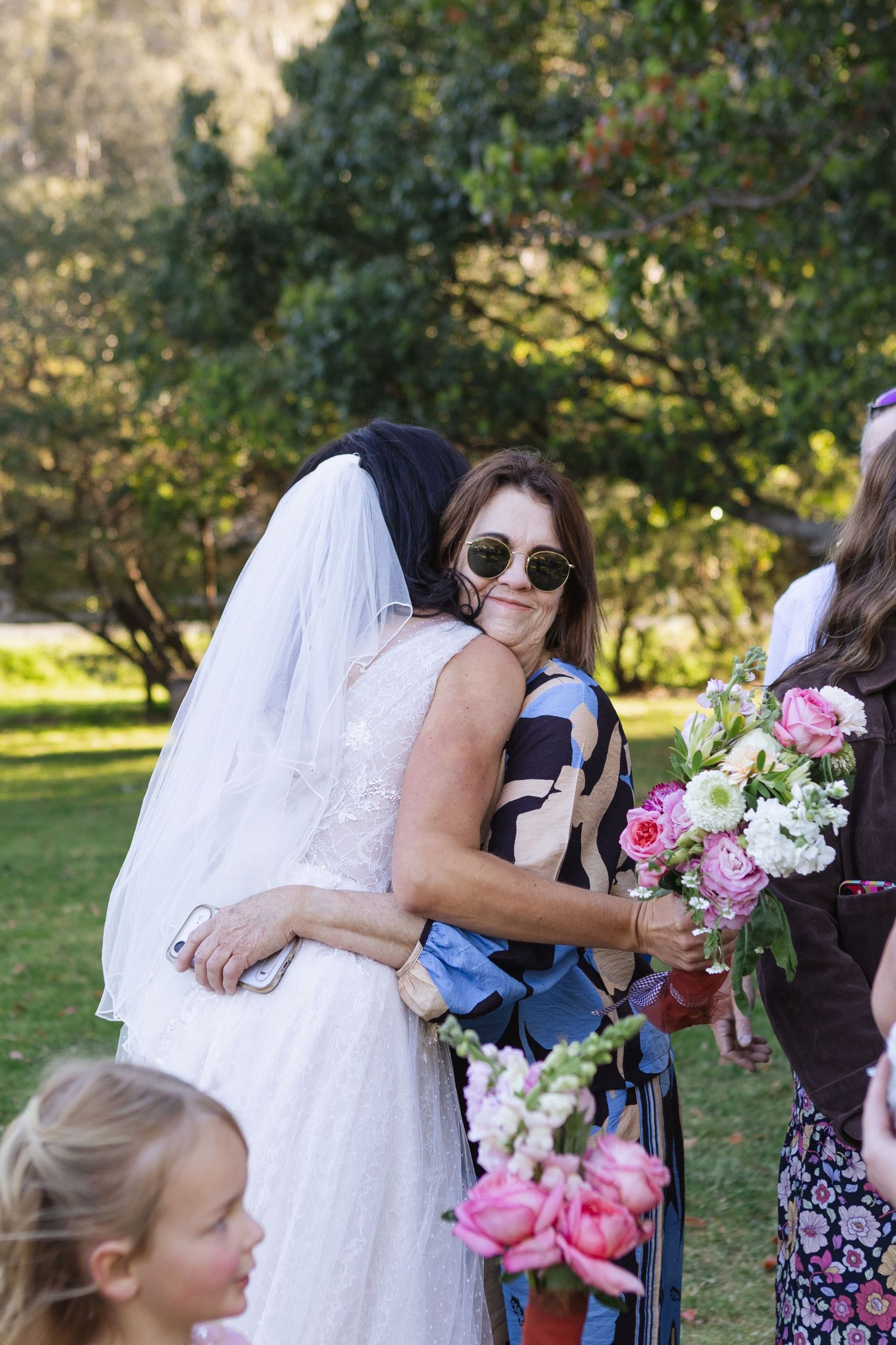 Kylie and Jono’s wedding ceremony beneath an oak tree at Moonan Cottage near Scone NSW