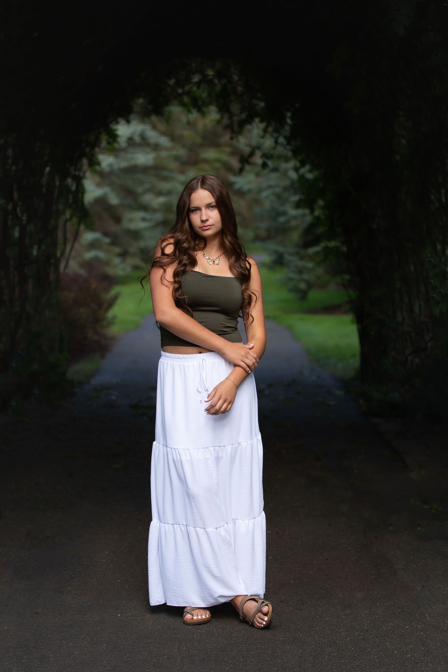 Dramatic cinematic senior girl pictures; editorial & romantic senior photos with what to wear inspiration; Brighton MI portrait photographer