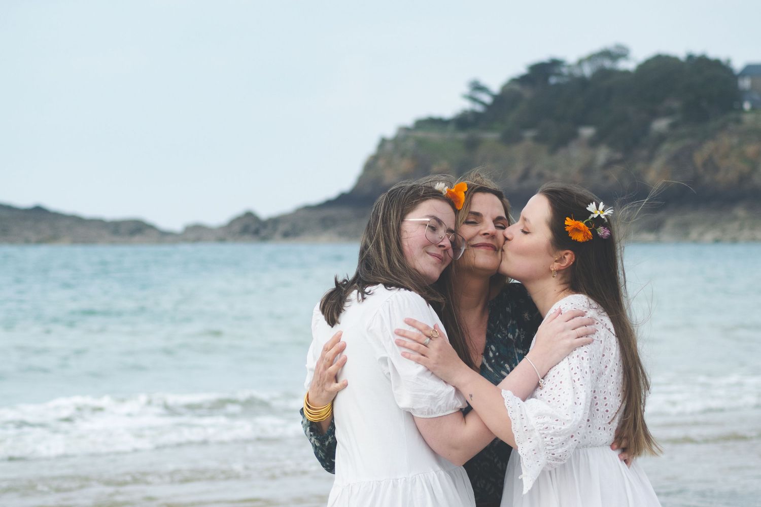Séance photo mère et filles à la plage de Cancale