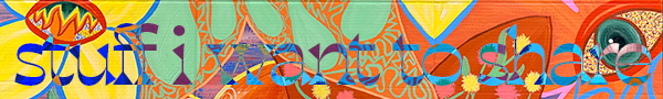 Colorful graffiti-style banner with bold text reading 'stuff I want to share' in vibrant orange, yellow, and blue tones.