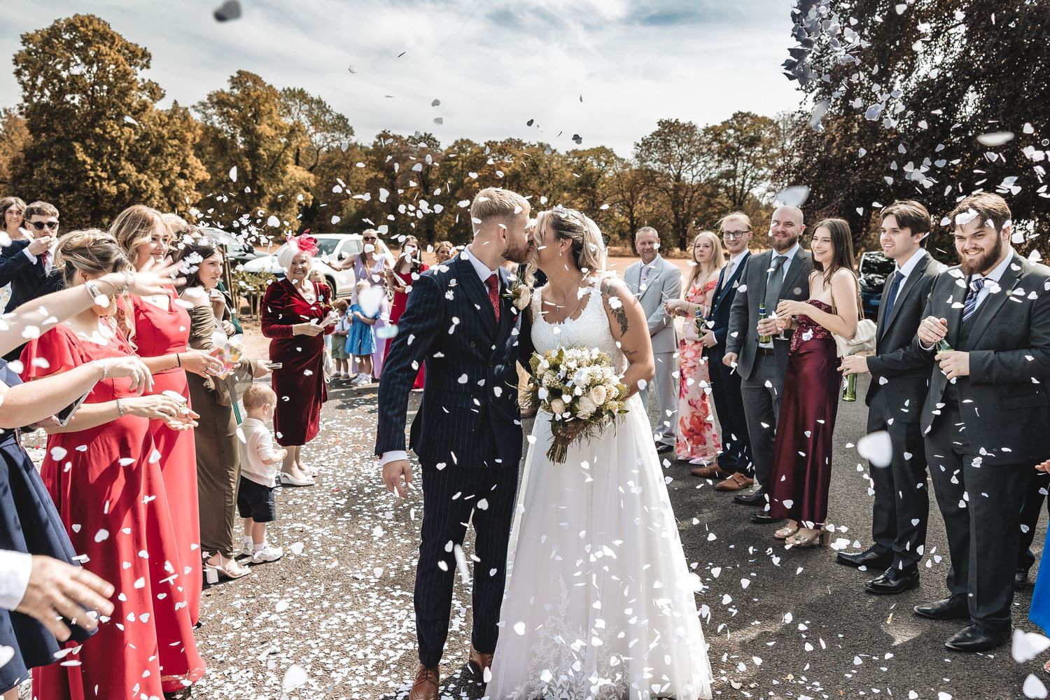 Confetti walk outside Kelham House celebrated by family and friends
