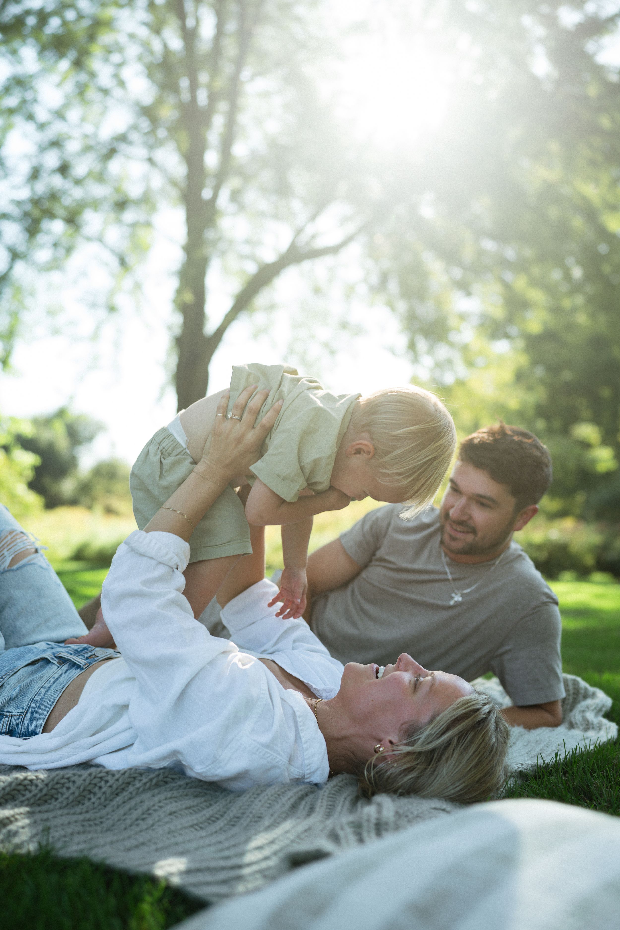 Garden vibes, outdoors, sunset, golden hour, family in the grass, family love, warmth, laughter, family, picnic, at home, summer sunshine