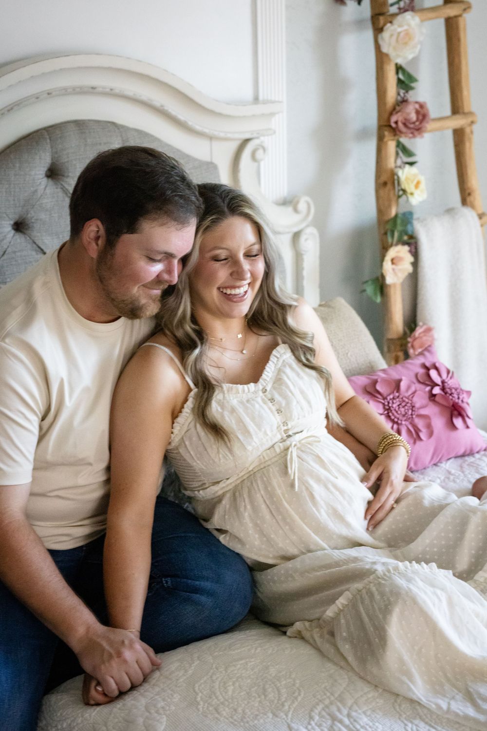 Expectant couple during a studio maternity session in Mountain Home, Arkansas