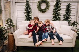 Holiday photo scene with children - Nashville family photographer specializing in natural light, candid storytelling, and timeless portraits