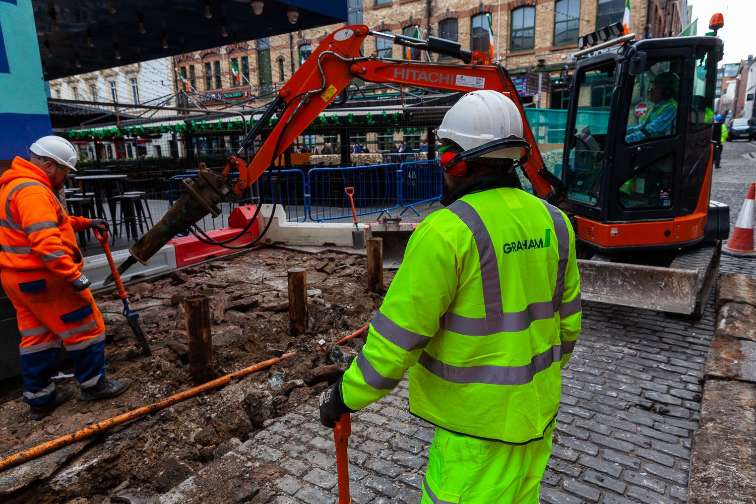 Construction photograph of digger working on construction site