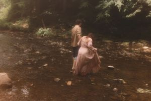 Creek engagement session in Cullman ALabama by White Oaks Photography, a north alabama photographer. Couples creek session- adventure photos