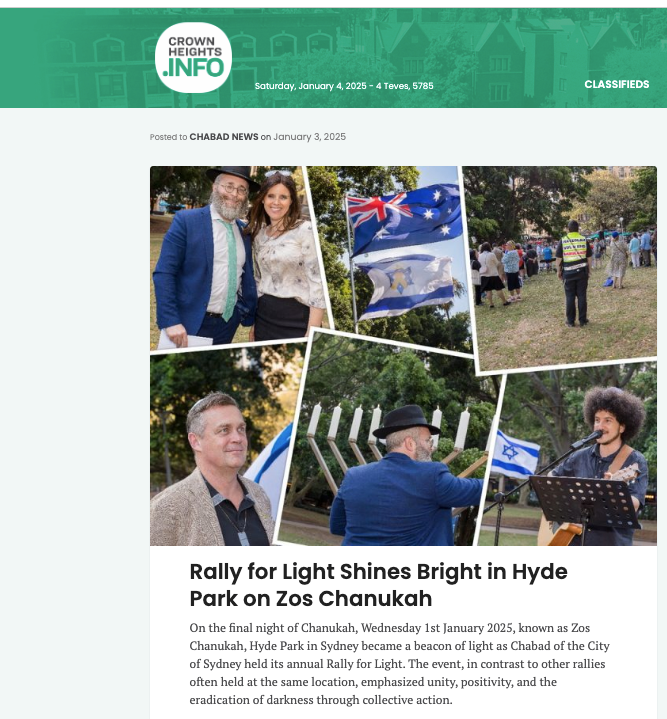 A collage of photos from a Rally for Light event in Hyde Park showing flags, crowds and speakers at dusk.