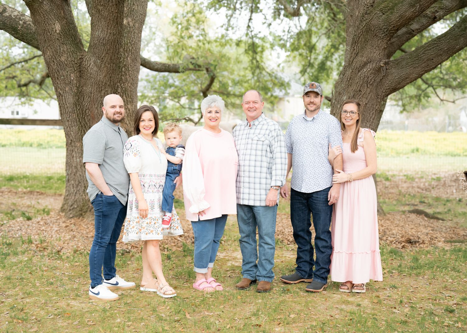 family of seven professionally photographed at their family home