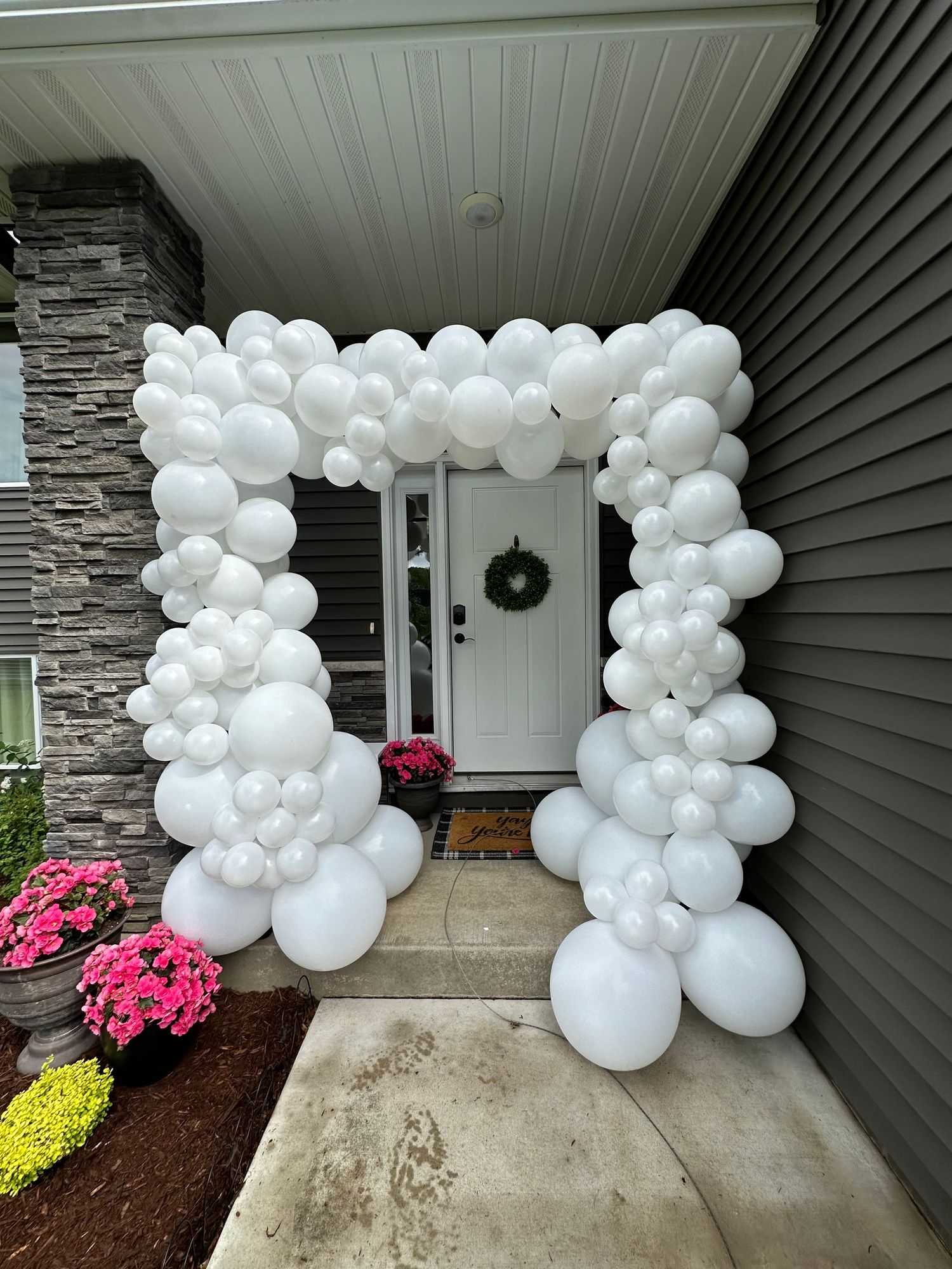 Balloon arch for graduation party.
