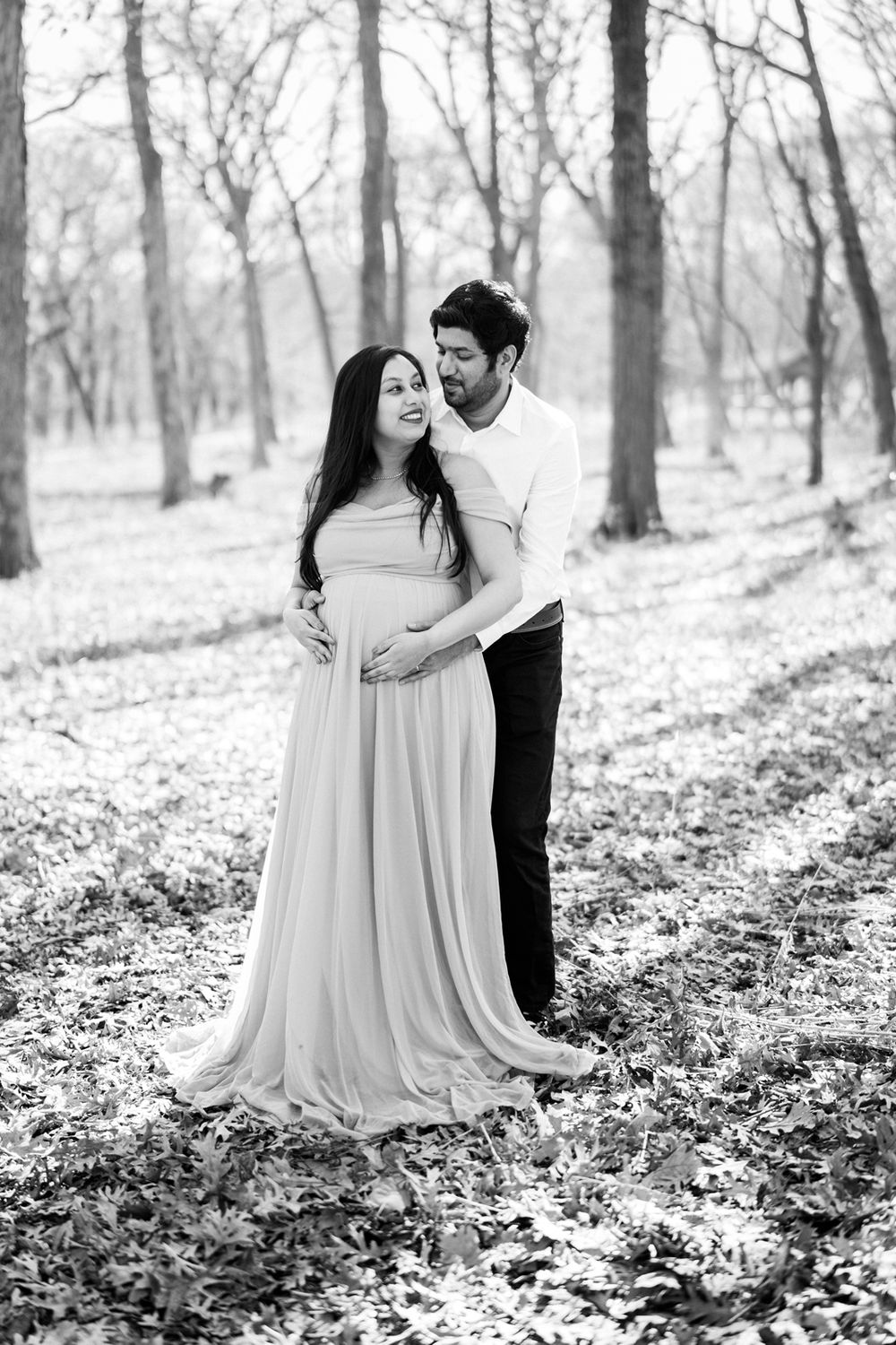 February maternity portraits in the forest. Copyright Two Birds Photography 2026.