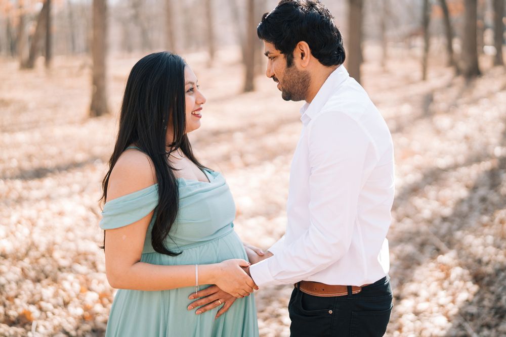 February maternity portraits in the forest. Copyright Two Birds Photography 2026.