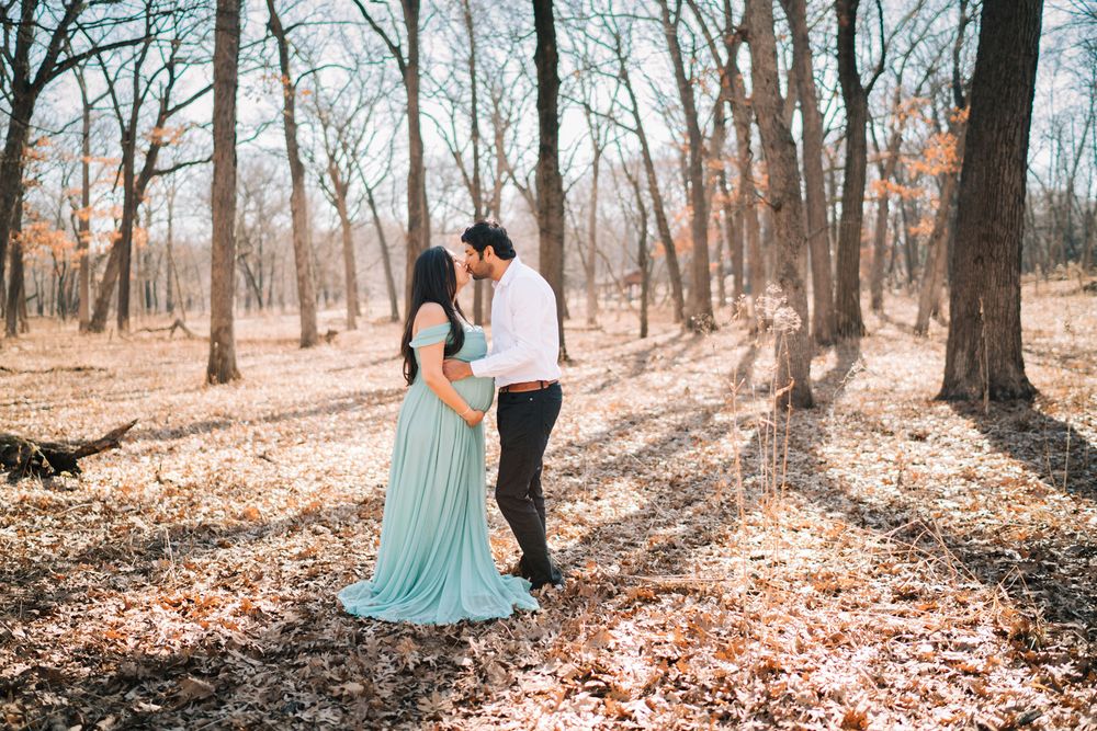 February maternity portraits in the forest. Copyright Two Birds Photography 2026.