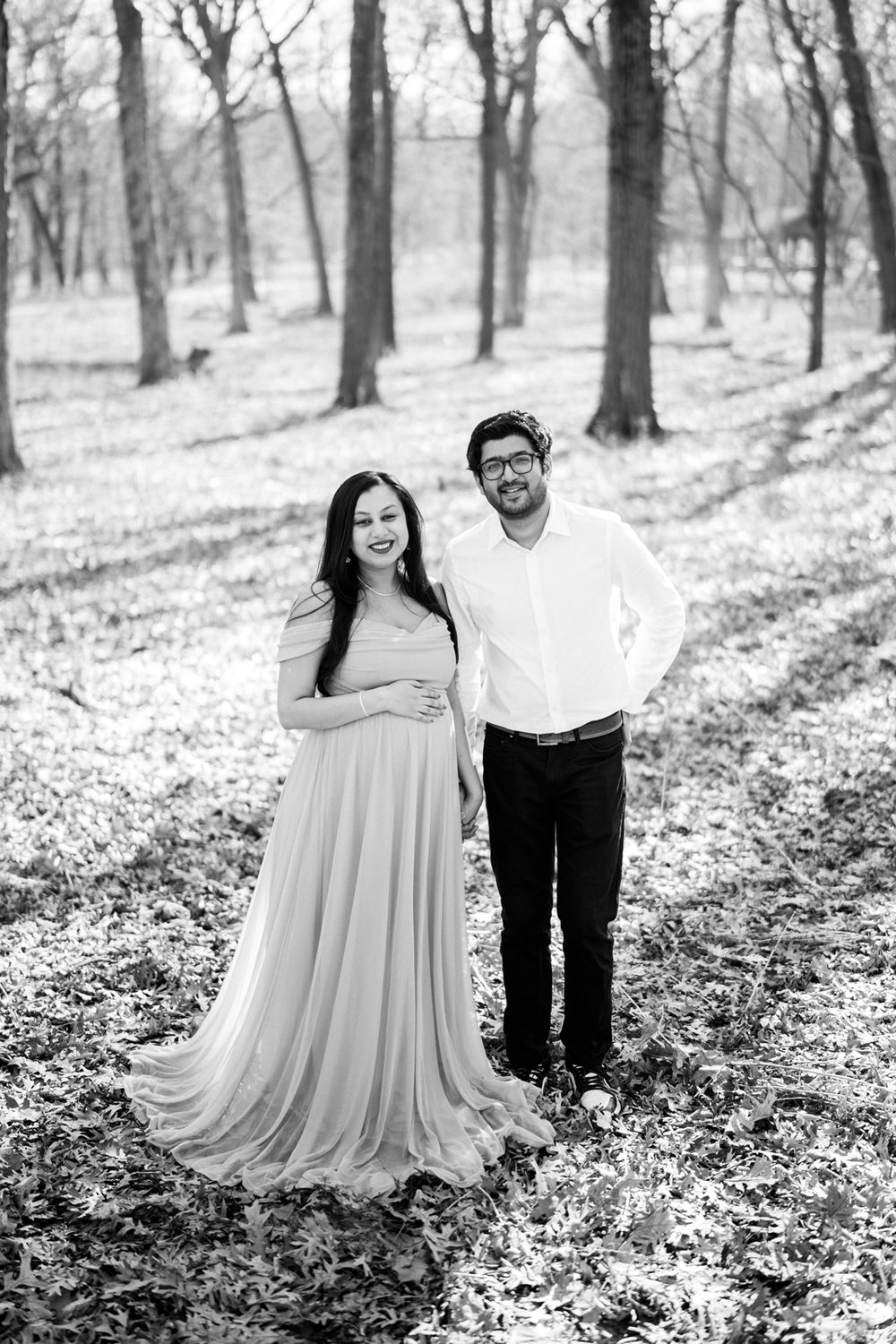 February maternity portraits in the forest. Copyright Two Birds Photography 2026.