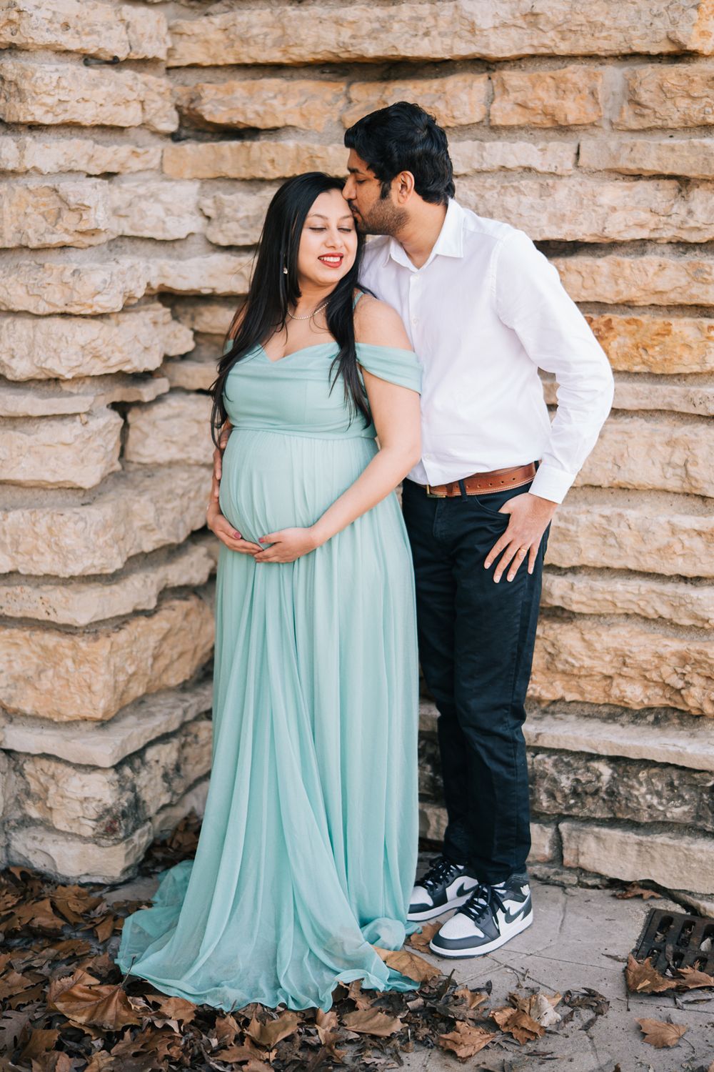 February maternity portraits in the forest. Copyright Two Birds Photography 2026.