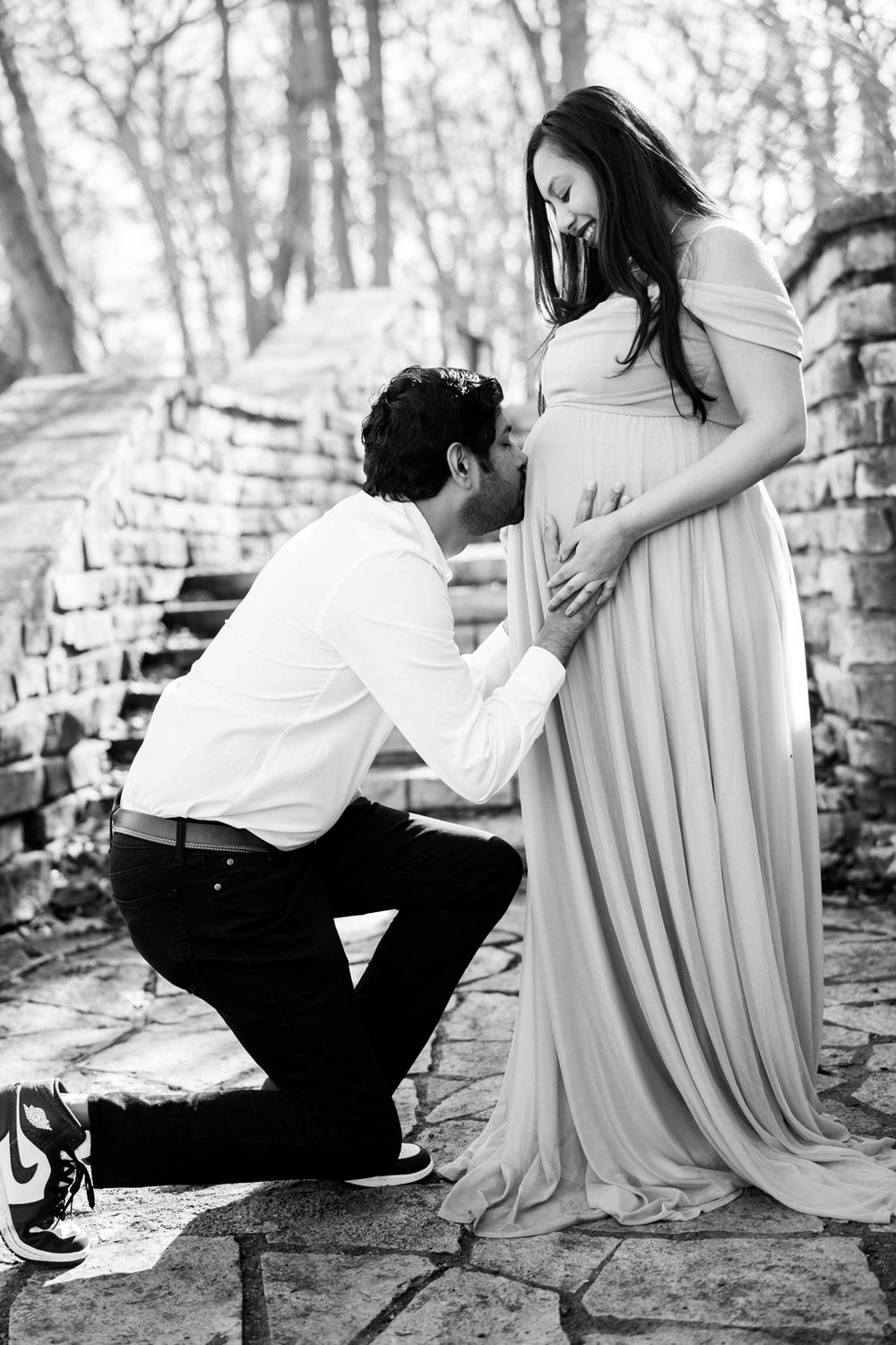 February maternity portraits in the forest. Copyright Two Birds Photography 2026.