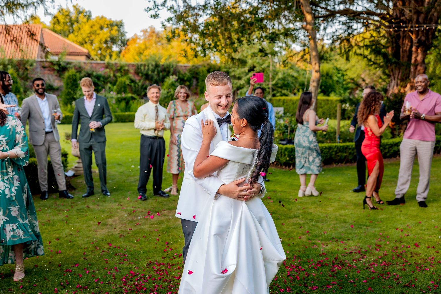 Natural wedding photography at Bardney Hall outdoor ceremony.
