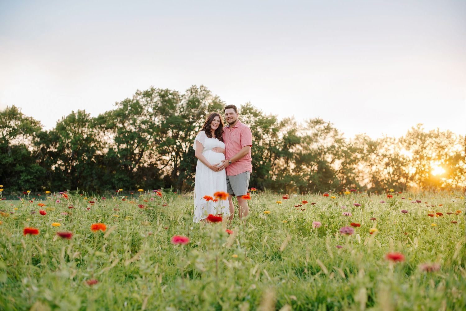 Flower field maternity session in Wichita Kansas by Jessica Nadine Photography